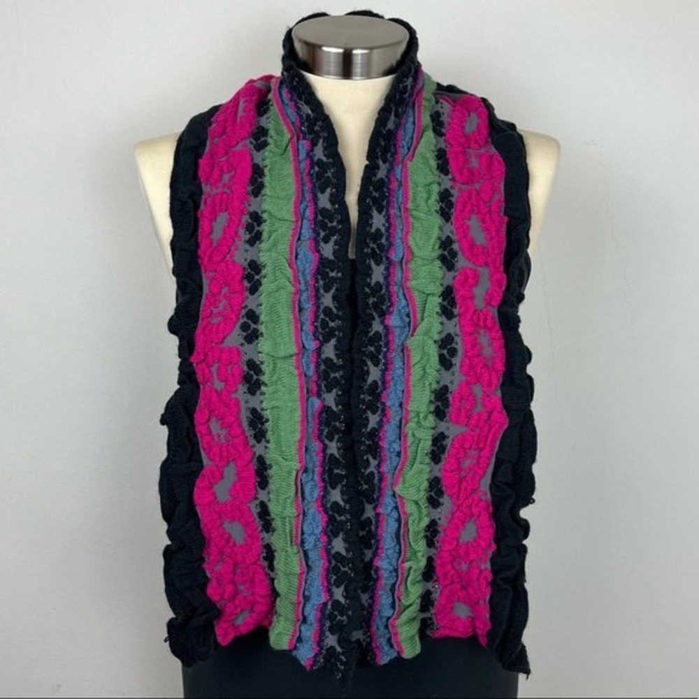 Textured Multicolored Sparkle Knit Stretch Scarf